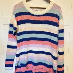 GAP Women’s Small Striped Sweater | Pastel Rainbow Knit Pullover Soft Cozy